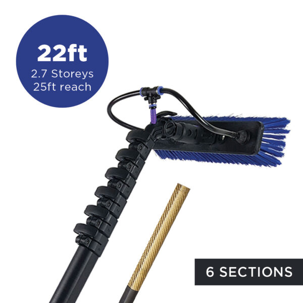 Teleskopinis vandens padavimo kotas – 22 pėdų/6,7 m (25 pėdų pasiekiamumas) Streamline® OVA8® Aukšto modulio 40T anglies pluoštas