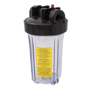 10 colių filtro korpusas – Big Blue, skaidri kolba – 1 colio jungtys