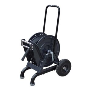 Metalinis A formos rėmo žarnos ritės vežimėlis su 50 m (150 pėdų) 5/16 colio dviejų vielų pynimo aukšto slėgio žarna