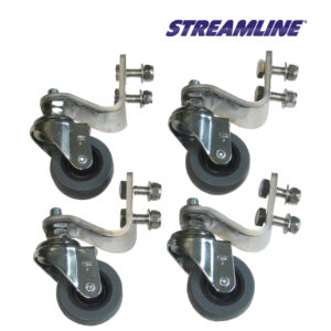 Pasukamųjų ratukų komplektas (4 vnt.) skirtas plokščių paviršių plovimo įrenginiams HP-HSC460-ES ir HP-HSC500-ES.