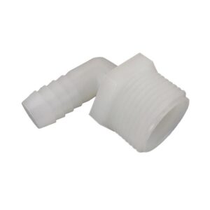 Nailoninė alkūnė 3/4 colio išorinis sriegis – 12mm žarnos jungtis