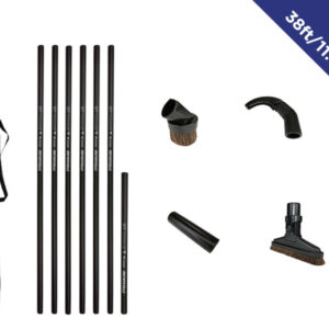 Vidaus patalpų aukštuminio dulkių siurbimo žarnos komplektas – Anglies pluošto – 11,5 m (38 pėdų) pasiekiamumas