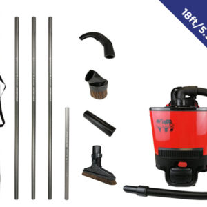 Akumuliatorinis vidaus dulkių siurbimo rinkinys – 18 pėdų / 5,5 m pasiekiamumas